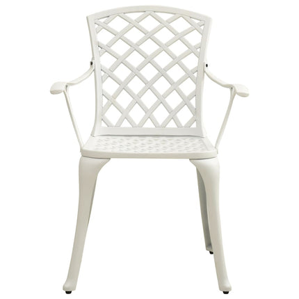 5 Piece Bistro Set Cast Aluminum White