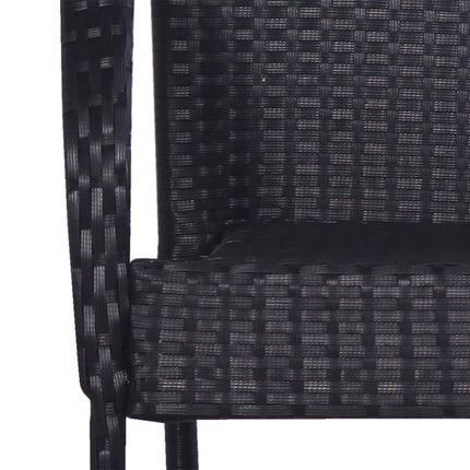 5 Piece Patio Dining Set Poly Rattan Black