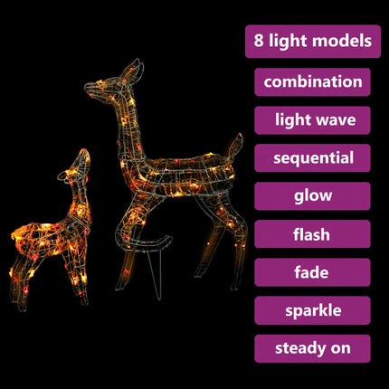 Acrylic Reindeer Family Christmas Decoration 160 LED Colorful