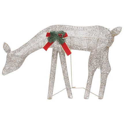 Christmas Reindeer Family 106.3"x2.8"x35.4" Gold Warm White Mesh