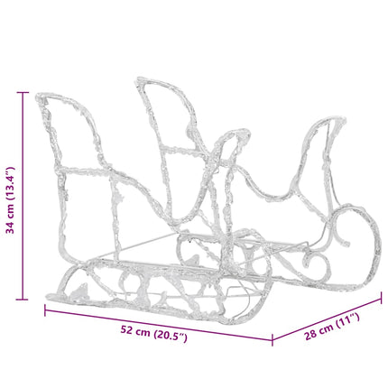 Reindeers & Sleigh Christmas Decoration 160 LEDs 51.2" Acrylic