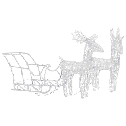 Reindeers & Sleigh Christmas Decoration 160 LEDs 51.2" Acrylic