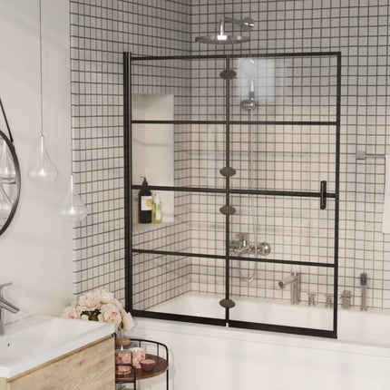 Folding Shower Enclosure ESG 47.2"x55.1" Black