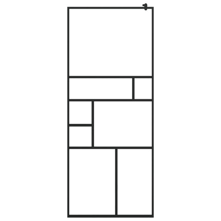 Walk-in Shower Wall with Clear ESG Glass 31.5"x76.8" Black