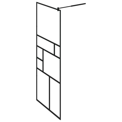 Walk-in Shower Wall with Clear ESG Glass 31.5"x76.8" Black