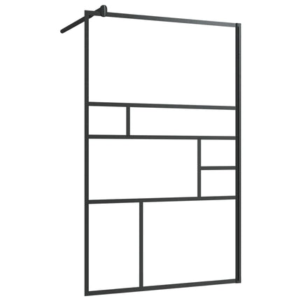 Walk-in Shower Wall with Clear ESG Glass 39.4"x76.8" Black