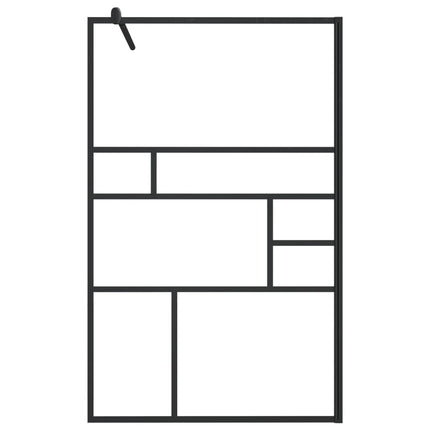 Walk-in Shower Wall with Clear ESG Glass 39.4"x76.8" Black