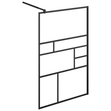 Walk-in Shower Wall with Clear ESG Glass 39.4"x76.8" Black