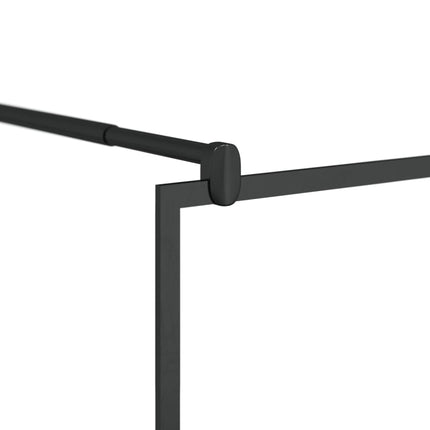 Walk-in Shower Wall with Clear ESG Glass 39.4"x76.8" Black