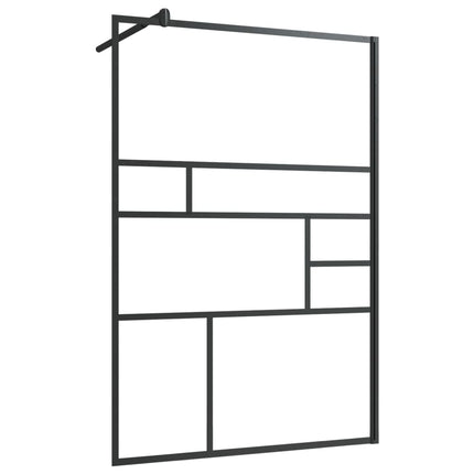 Walk-in Shower Wall with Clear ESG Glass 45.3"x76.8" Black