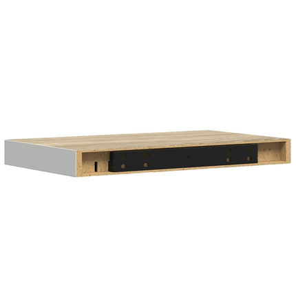 Floating Wall Shelves 4 pcs Oak and White 15.7"x9.1"x1.5" MDF