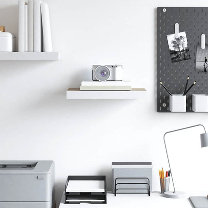 Floating Wall Shelf Oak and White 19.7"x9.1"x1.5" MDF