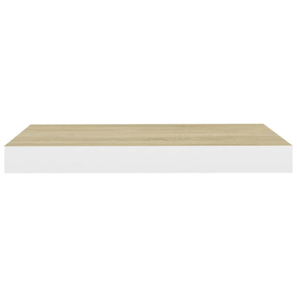Floating Wall Shelf Oak and White 19.7"x9.1"x1.5" MDF