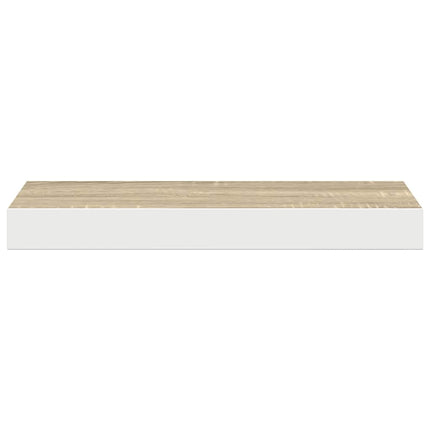 Floating Wall Shelf Oak and White 19.7"x9.1"x1.5" MDF