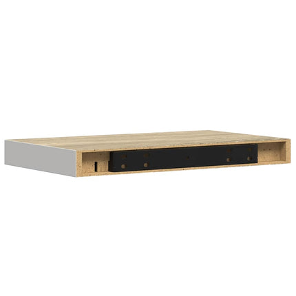 Floating Wall Shelf Oak and White 19.7"x9.1"x1.5" MDF