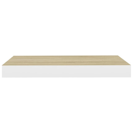 Floating Wall Shelves 4 pcs Oak and White 19.7"x9.1"x1.5" MDF