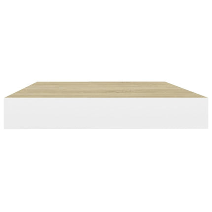 Floating Wall Shelves 4 pcs Oak and White 19.7"x9.1"x1.5" MDF