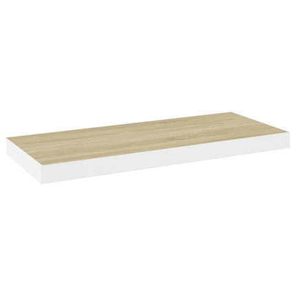 Floating Wall Shelf Oak and White 23.6"x9.3"x1.5" MDF