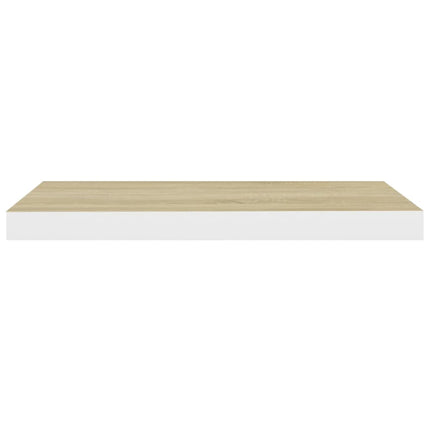 Floating Wall Shelf Oak and White 23.6"x9.3"x1.5" MDF