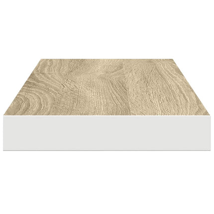 Floating Wall Shelves 4 pcs Oak and White 23.6"x9.3"x1.5" MDF