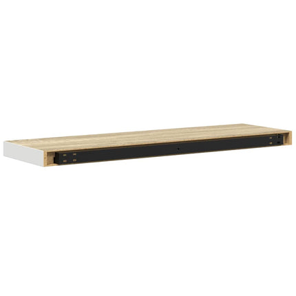 Floating Wall Shelf Oak and White 31.5"x9.3"x1.5" MDF