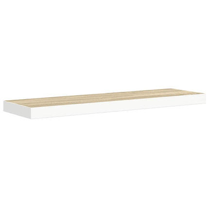 Floating Wall Shelves 4 pcs Oak and White 31.5"x9.3"x1.5" MDF