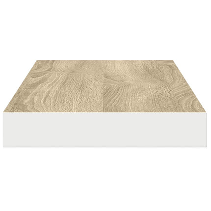 Floating Wall Shelves 4 pcs Oak and White 31.5"x9.3"x1.5" MDF