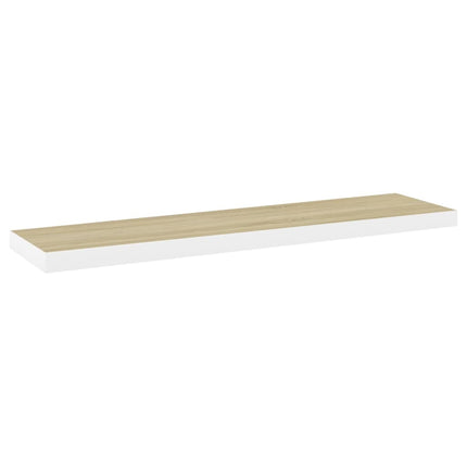 Floating Wall Shelf Oak and White 47.2"x9.3"x1.5" MDF