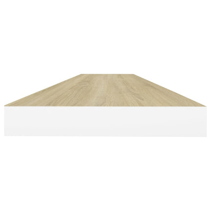 Floating Wall Shelf Oak and White 47.2"x9.3"x1.5" MDF