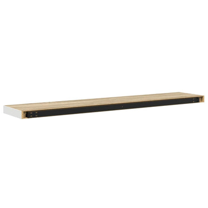 Floating Wall Shelf Oak and White 47.2"x9.3"x1.5" MDF