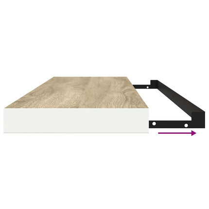 Floating Wall Shelf Oak and White 47.2"x9.3"x1.5" MDF