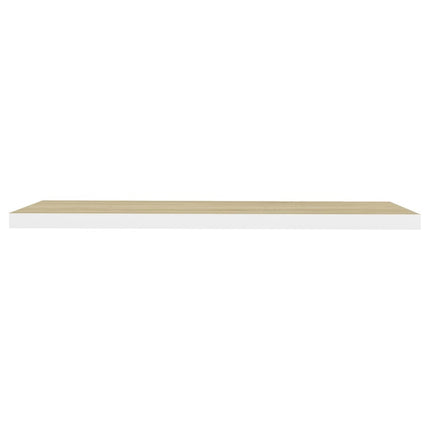 Floating Wall Shelves 2 pcs Oak and White 47.2"x9.3"x1.5" MDF
