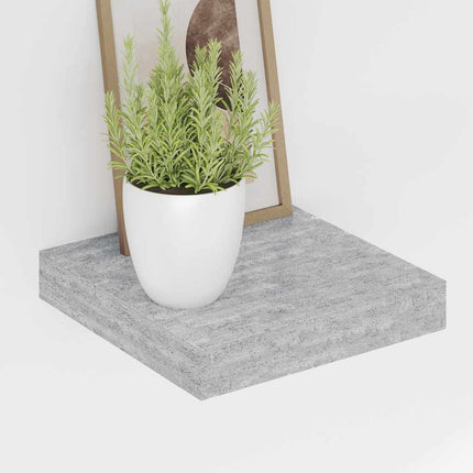 Floating Wall Shelf Concrete Gray 9.1"x9.3"x1.5" MDF