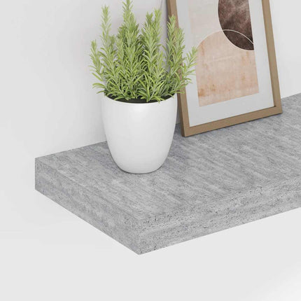 Floating Wall Shelves 2 pcs Concrete Gray 19.7"x9.1"x1.5" MDF