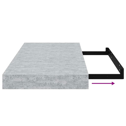 Floating Wall Shelves 2 pcs Concrete Gray 19.7"x9.1"x1.5" MDF