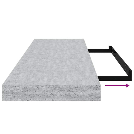 Floating Wall Shelf Concrete Gray 31.5"x9.3"x1.5" MDF