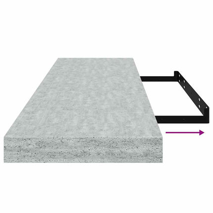 Floating Wall Shelf Concrete Gray 35.4"x9.3"x1.5" MDF