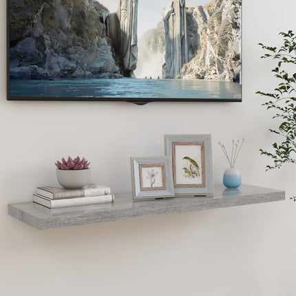 Floating Wall Shelf Concrete Gray 35.4"x9.3"x1.5" MDF