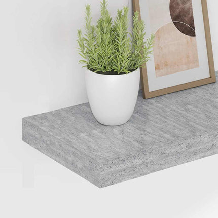 Floating Wall Shelf Concrete Gray 47.2"x9.3"x1.5" MDF