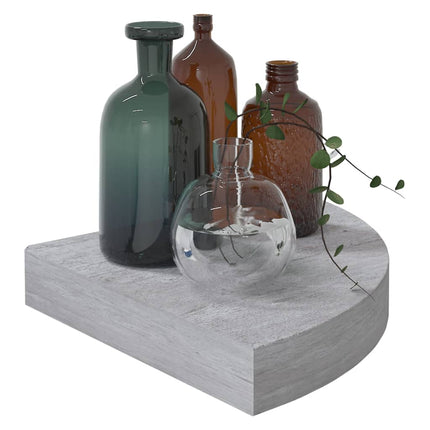Wall Corner Shelf Concrete Gray 9.8"x9.8"x1.4" MDF