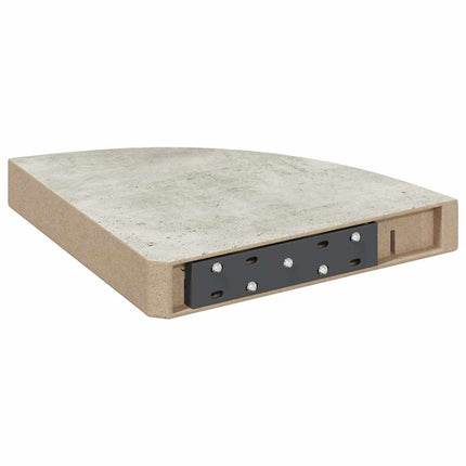 Wall Corner Shelf Concrete Gray 9.8"x9.8"x1.4" MDF