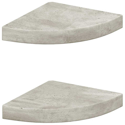 Wall Corner Shelves 2 pcs Concrete Gray 9.8"x9.8"x1.4" MDF