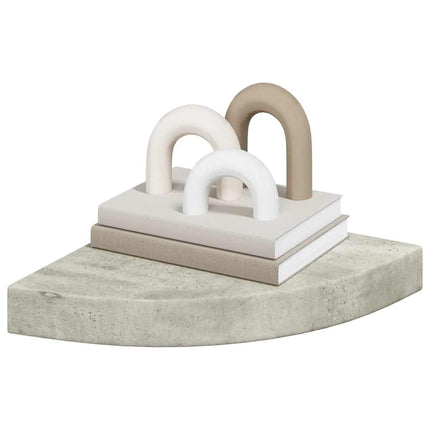 Wall Corner Shelves 2 pcs Concrete Gray 9.8"x9.8"x1.4" MDF