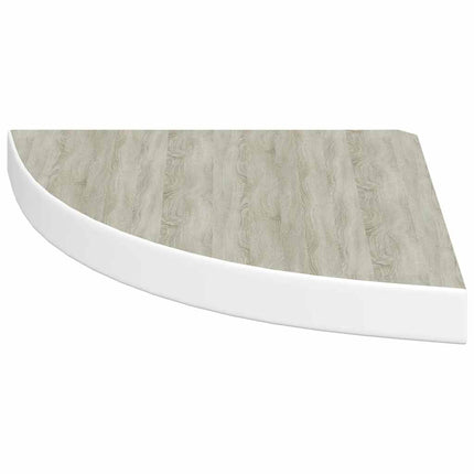 Wall Corner Shelves 2 pcs Oak and White 13.7"x13.7"x1.4" MDF
