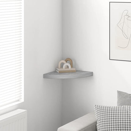Wall Corner Shelf Concrete Gray 13.7"x13.7"x1.4" MDF