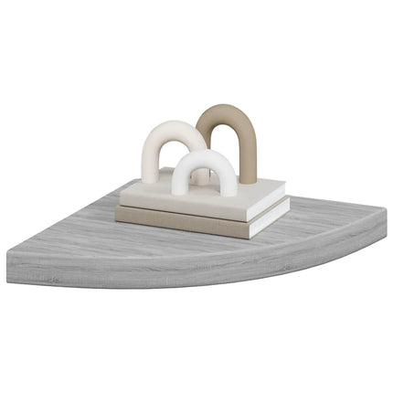 Wall Corner Shelf Concrete Gray 13.7"x13.7"x1.4" MDF