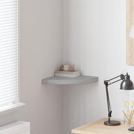 Wall Corner Shelf Concrete Gray 13.7"x13.7"x1.4" MDF