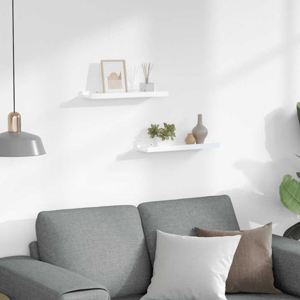 Wall Shelves 2 pcs High Gloss White 15.7"x3.5"x1.2