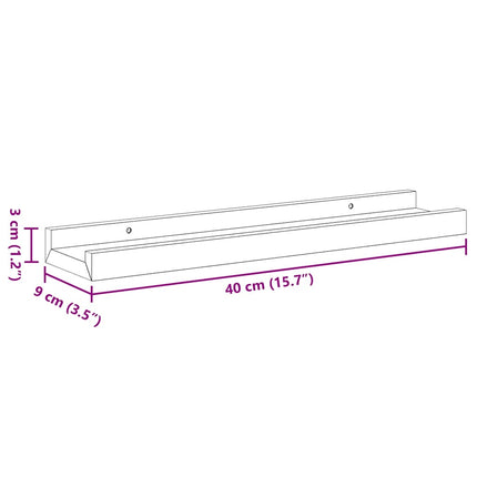 Wall Shelves 2 pcs High Gloss White 15.7"x3.5"x1.2