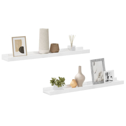 Wall Shelves 2 pcs High Gloss White 23.6"x3.5"x1.2
